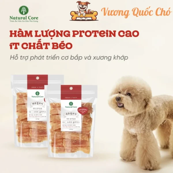 Snack Cho Chó Thịt Sấy Cứng Natural Core: 100% Thịt Tươi Đạt Chuẩn