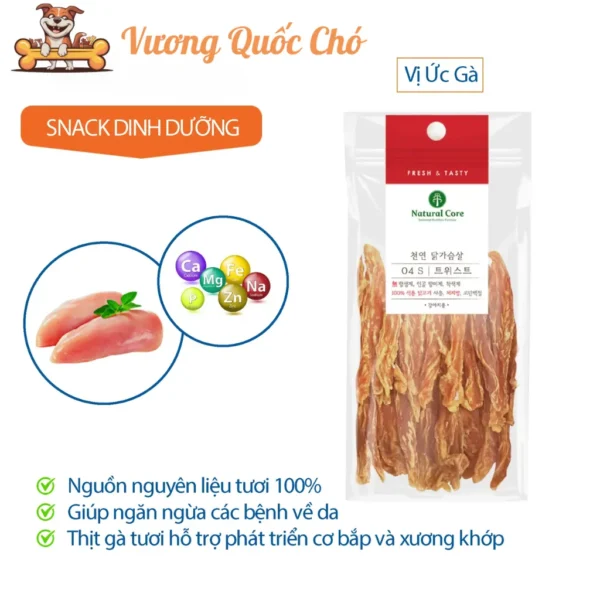 Snack Cho Chó Thịt Sấy Cứng Natural Core: 100% Thịt Tươi Đạt Chuẩn