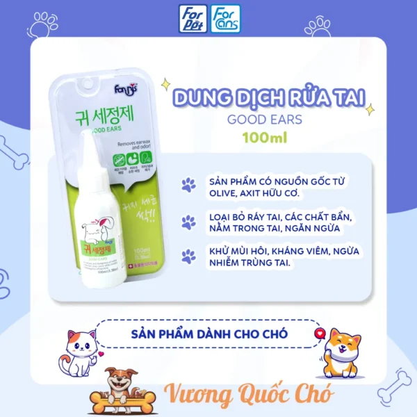 Vệ Sinh Tai Cho Chó Mèo Forcans 100ml: Chăm Sóc Trọn Vẹn Cho Thú Cưng